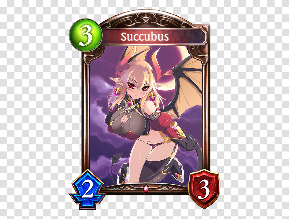 Card Succubus Lilith Shadowverse, Comics, Book, Manga, Person Transparent Png