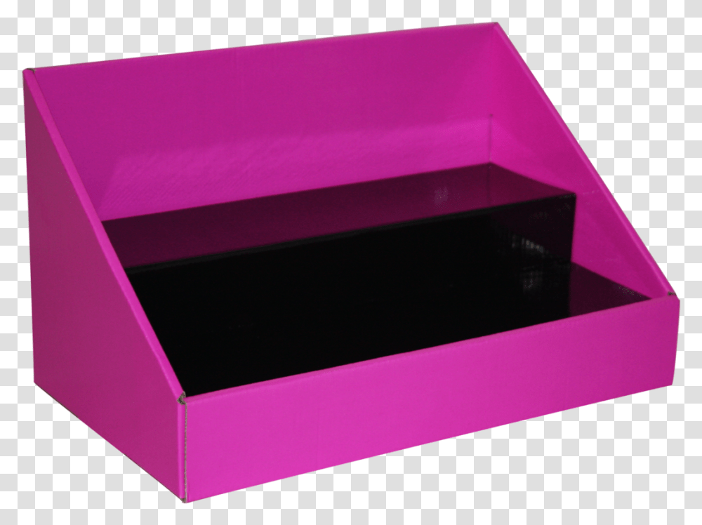 Cardboard Counter Display Pink With Black Insert Drawer, Furniture, Box, Chair, Purple Transparent Png