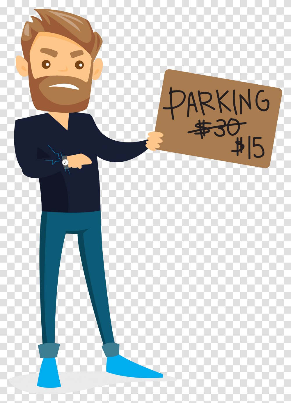 Cardboard Sign, Person, Standing, Face Transparent Png