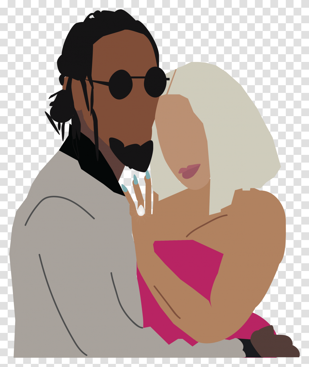 Cardi B And Offset Cartoon, Sunglasses, Accessories, Goggles Transparent Png