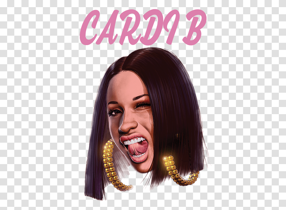 Cardi B Iphone Case For Sale Happy, Person, Poster, Advertisement, Head Transparent Png