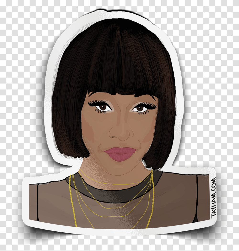 Cardi B Sticker Hair Design, Face, Person, Human, Accessories Transparent Png