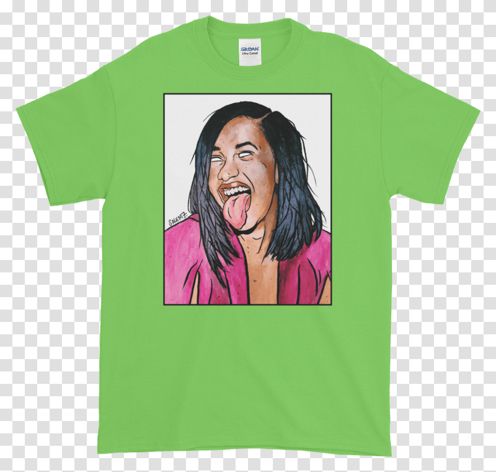 Cardi B Tee, Clothing, Apparel, Person, Human Transparent Png