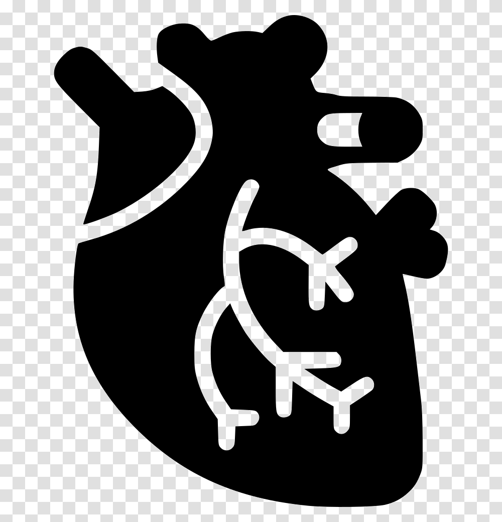 Cardiac Muscle Medical Heart Icon, Stencil, Silhouette Transparent Png