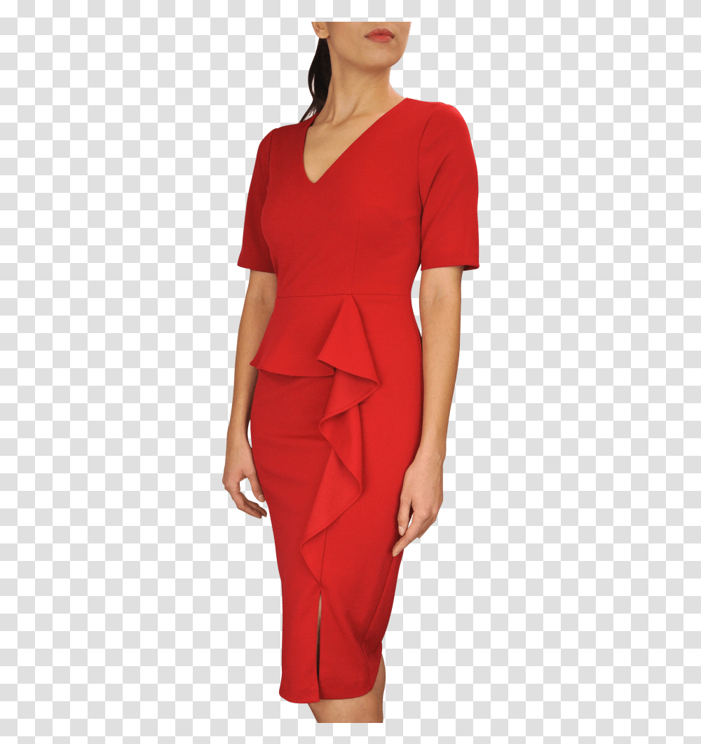 Cardinal Drape Knit Dress Fashion Model, Apparel, Female, Person Transparent Png
