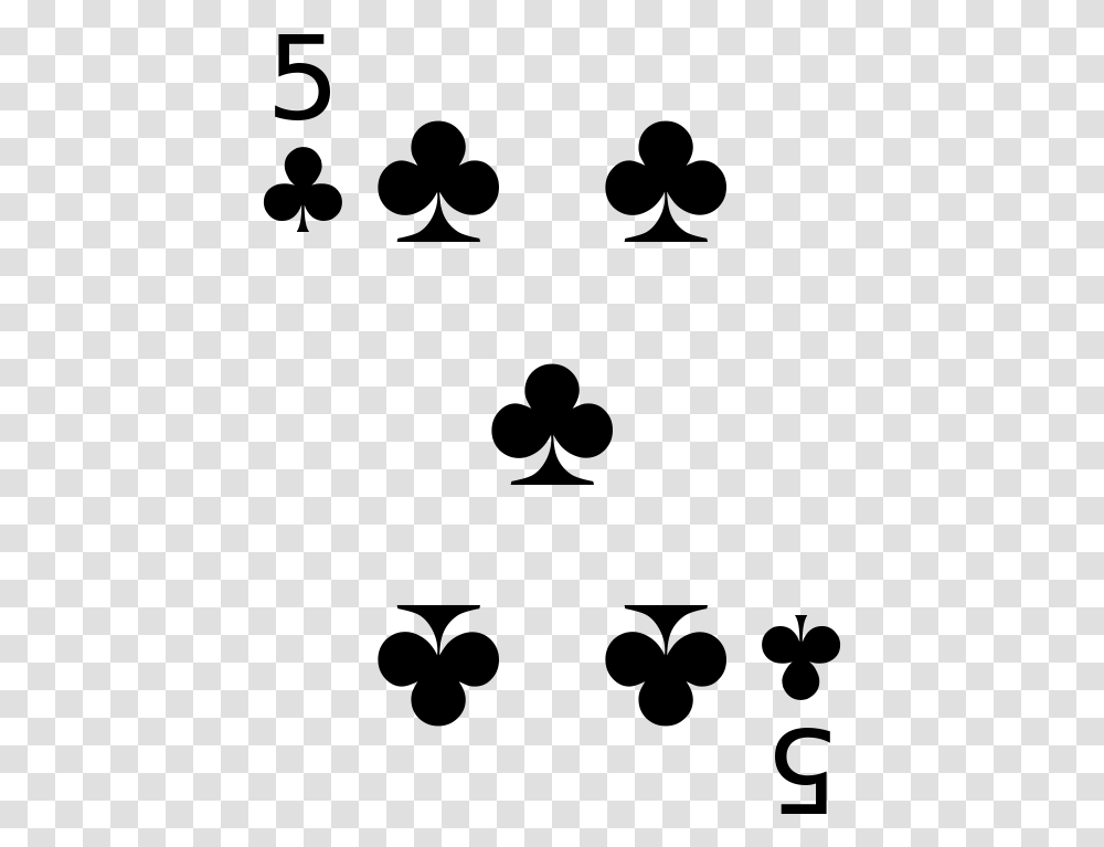 Cards 5 Club 5 Of Clubs Playing Card, Gray, World Of Warcraft Transparent Png