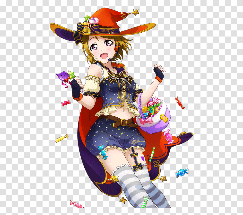 Cards Love Live Halloween Hanayo, Hat, Clothing, Apparel, Person Transparent Png