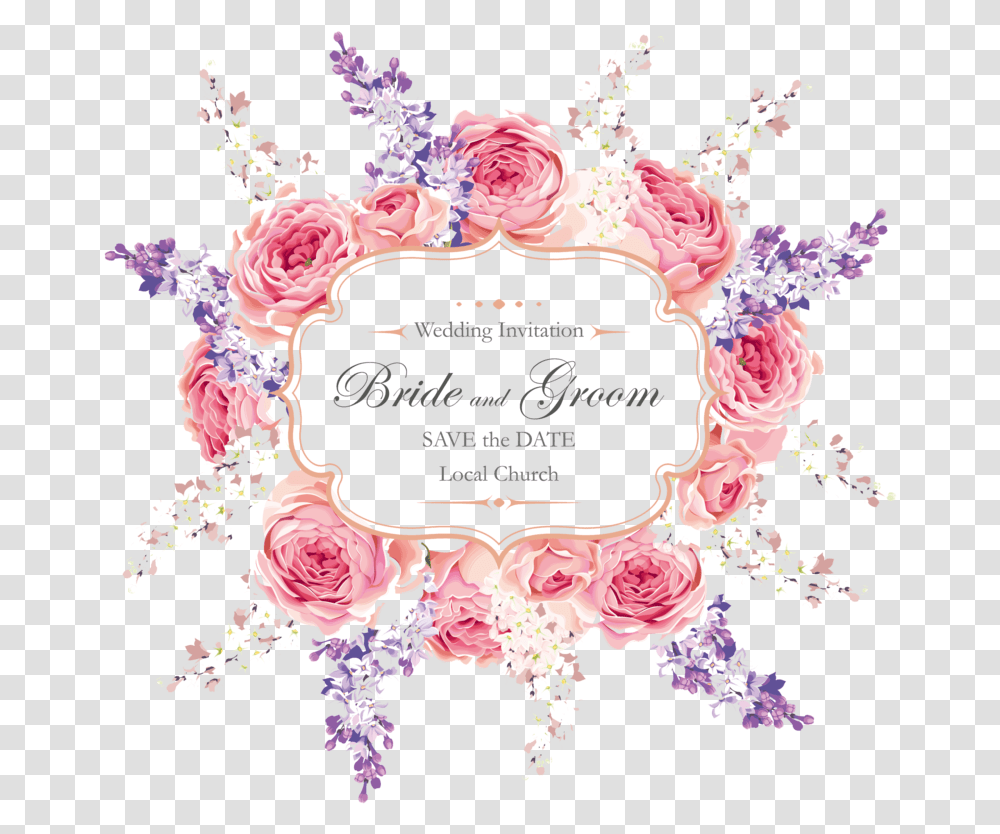 Cards Pattern Invitation Greeting Wedding File Background With Flowers Frames, Floral Design, Wreath Transparent Png
