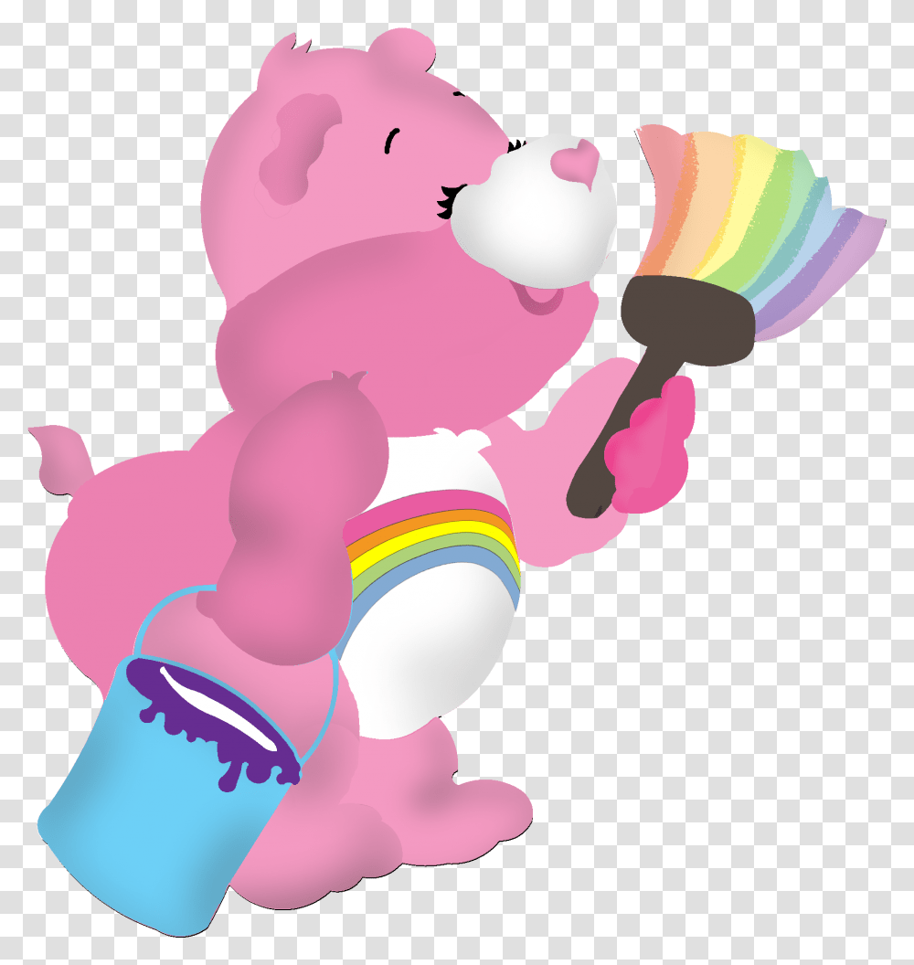 Care Bear Care Bear With Paint Brush, Rattle, Purple Transparent Png