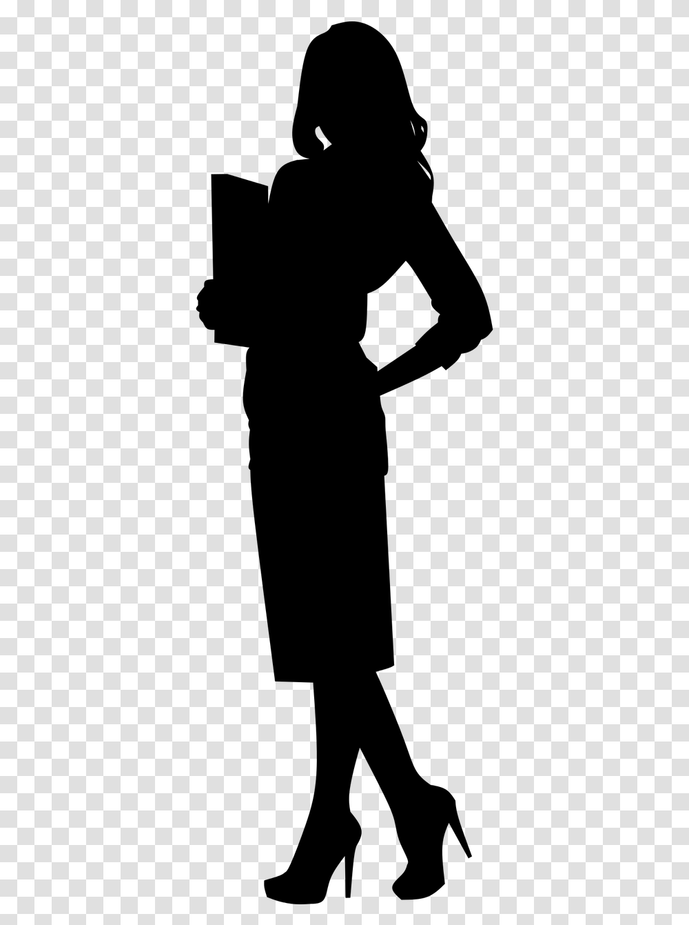 Career Business Woman Silhouette Office Worker Business Woman Silhouette, Gray, World Of Warcraft Transparent Png