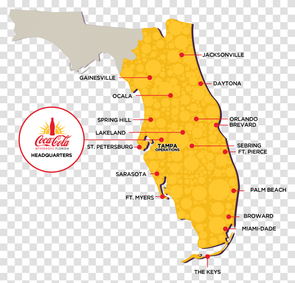 Careers Coke Florida Coca Cola Beverages Florida, Map, Diagram, Plot, Atlas Transparent Png