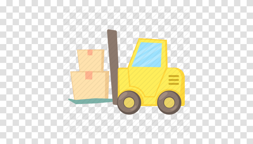 Cargo Cartoon Delivery Forklift Front Lift Loader Icon, Toy, Vehicle, Transportation, Tractor Transparent Png