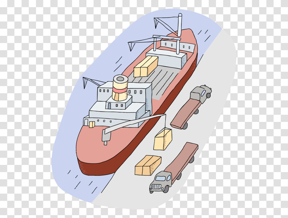 Cargo Ship Clipart Port Clipart, Watercraft, Vehicle, Transportation, Barge Transparent Png