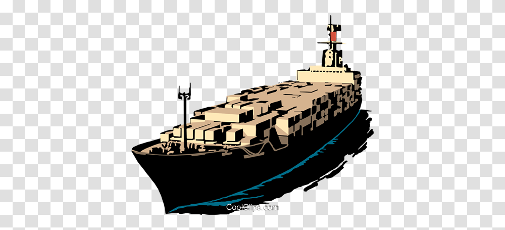Cargo Ship Royalty Free Vector Clip Art Illustration, Boat, Vehicle, Transportation, Military Transparent Png