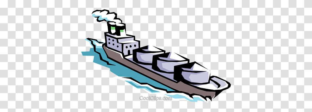 Cargo Ship Royalty Free Vector Clip Art Illustration, Vehicle, Transportation, Watercraft, Vessel Transparent Png