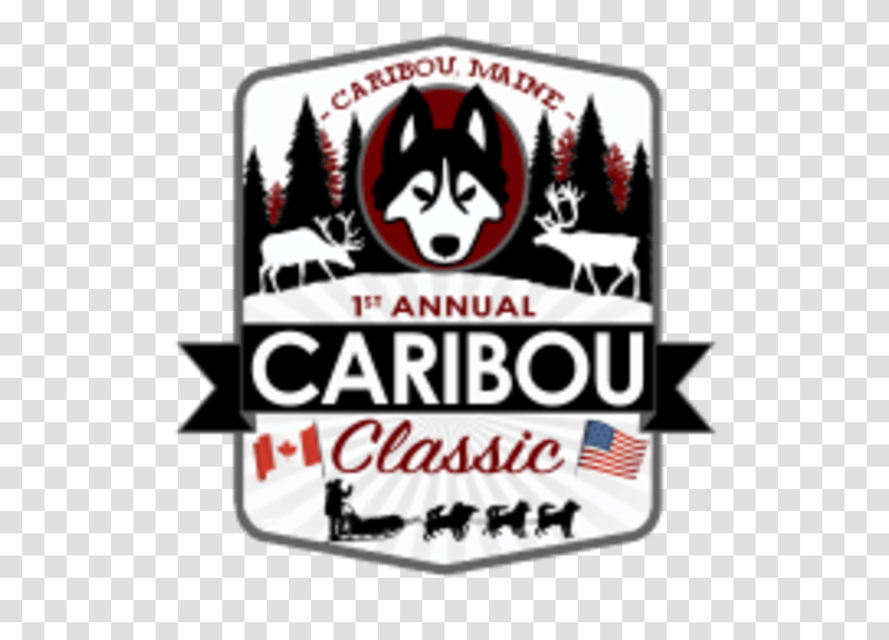 Caribou Classic Sled Dog Race Siberian Husky, Label, Person Transparent Png
