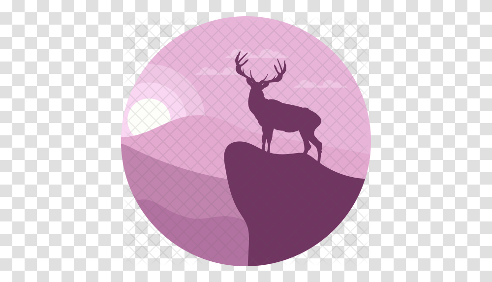 Caribou Icon Of Flat Style Silhouette, Antelope, Wildlife, Mammal, Animal Transparent Png