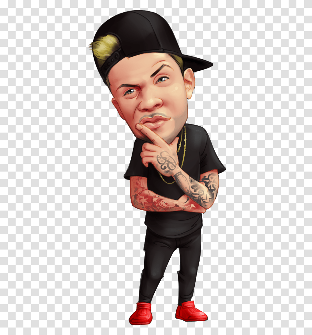 Caricature From Photo Professional In Funny Pose T Shirt Caricature Pose, Skin, Person, Human, Tattoo Transparent Png