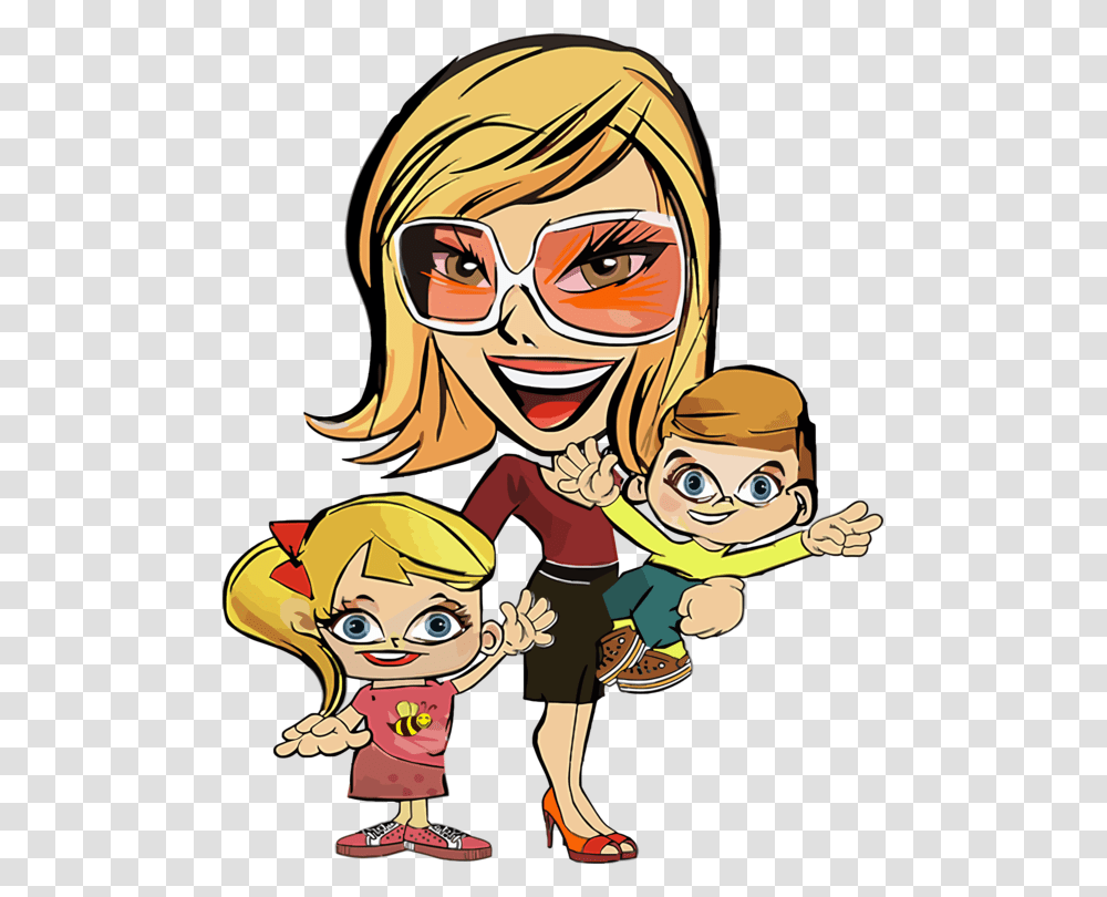 Caricature Mother Child Housewife Cartoon, Person, Human, People, Comics Transparent Png