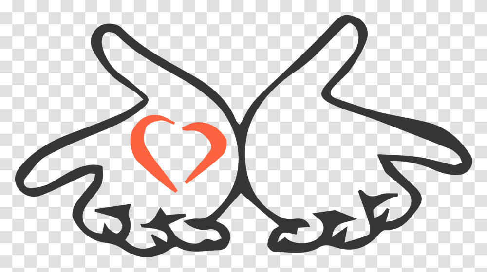 Caring Caring Hands Charity, Heart, Stencil, Label Transparent Png