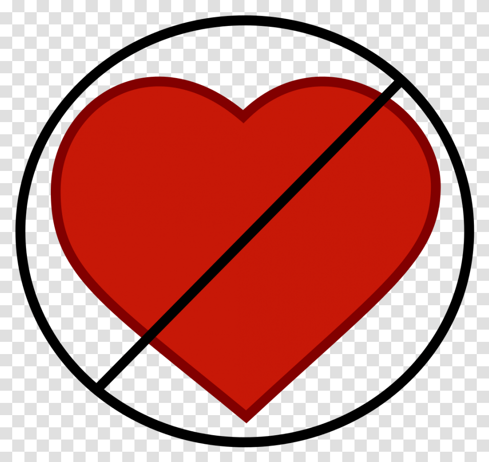 Caring Clipart Crossed Out Heart Emoji, Cushion Transparent Png