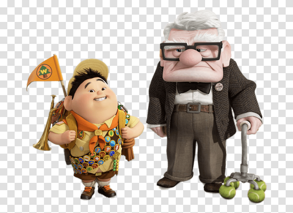 Carl And Russell Up Movie, Doll, Toy, Person, Human Transparent Png