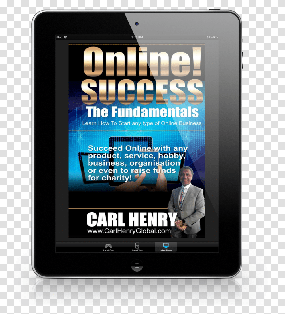 Carl Henry Online Success Ipad Tablet Computer, Person, Human, Electronics, Mobile Phone Transparent Png