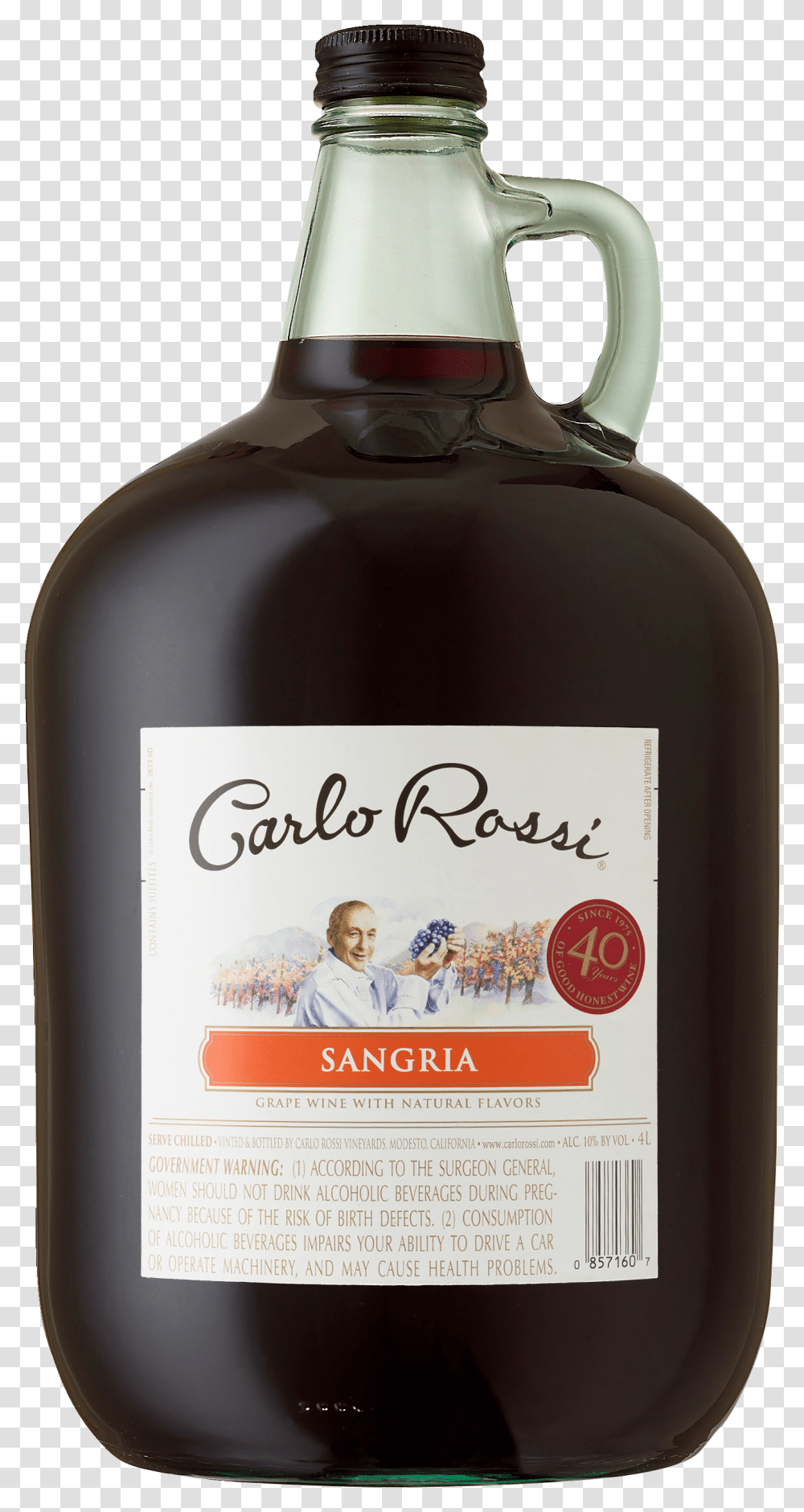 Carlos Rossi Sangria Nutrition Facts, Liquor, Alcohol, Beverage, Person Transparent Png