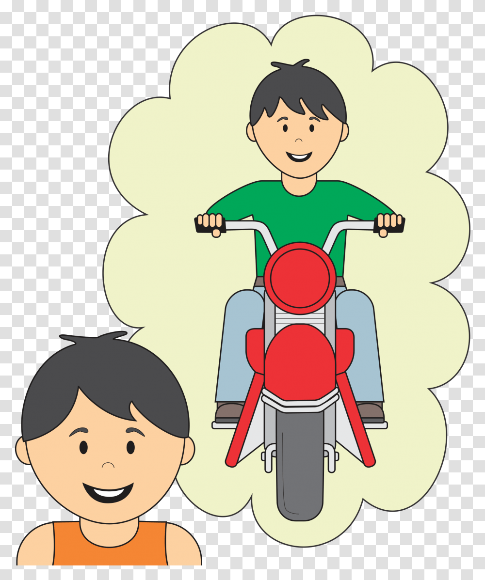 Carlos Y Su Moto Poster En Una Moto Dibujo, Vehicle, Transportation, Tricycle, Advertisement Transparent Png
