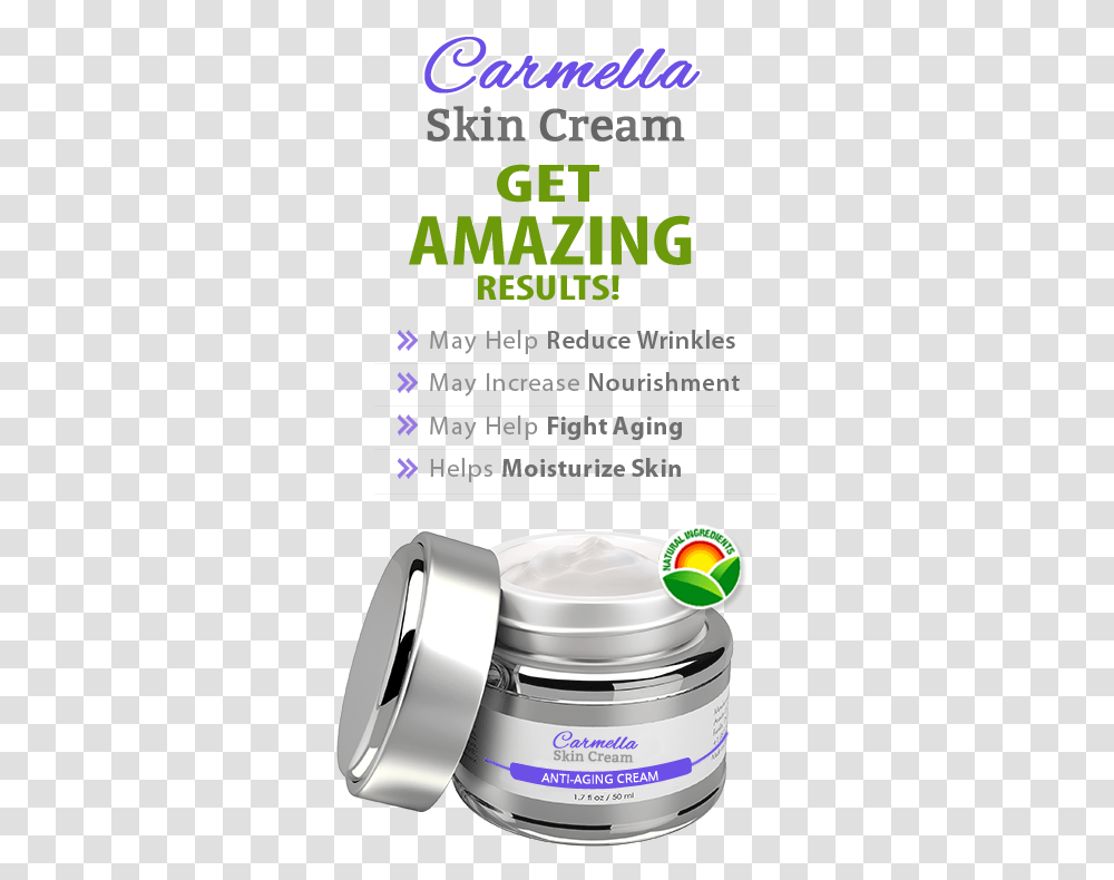 Carmella Skin Cream Natural Ingredients, Flyer, Poster, Paper, Advertisement Transparent Png