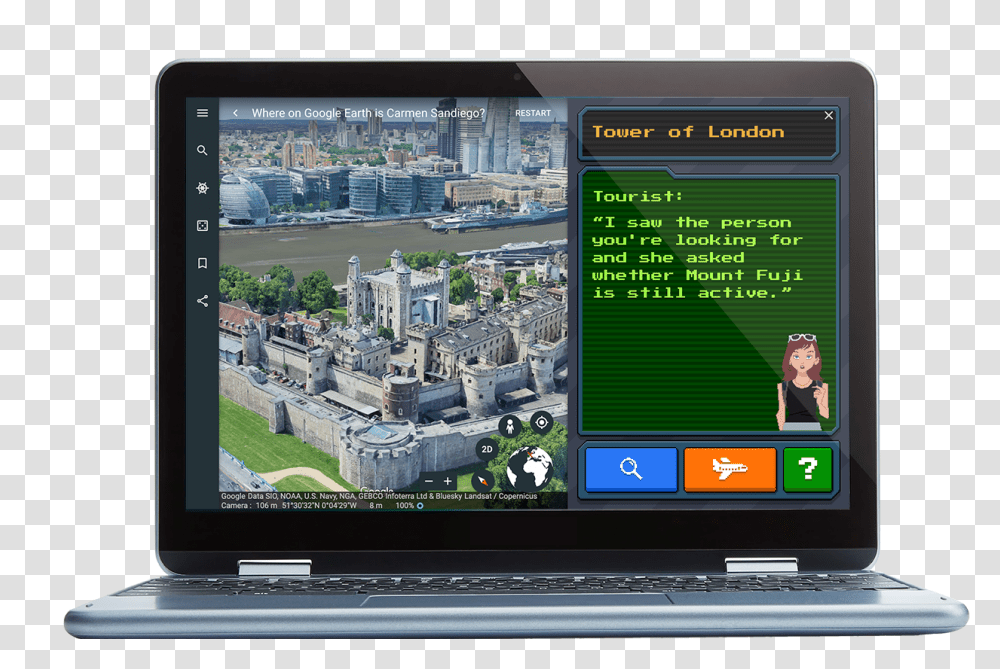 Carmen Sandiego Google Earth, Pc, Computer, Electronics, Monitor Transparent Png