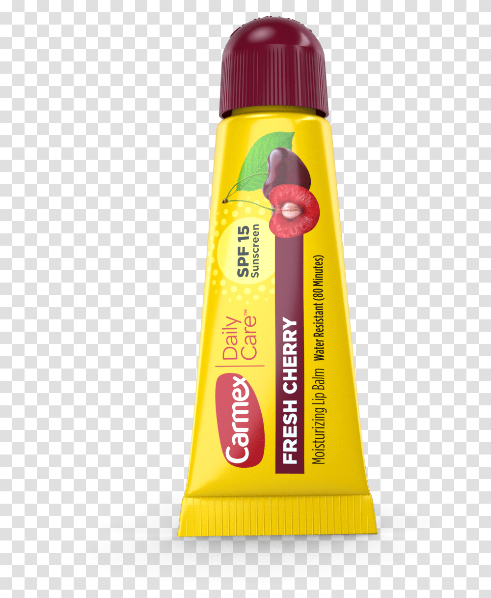 Carmex Chapstick Fresh Cherry, Bottle, Food, Toothpaste, Sunscreen Transparent Png