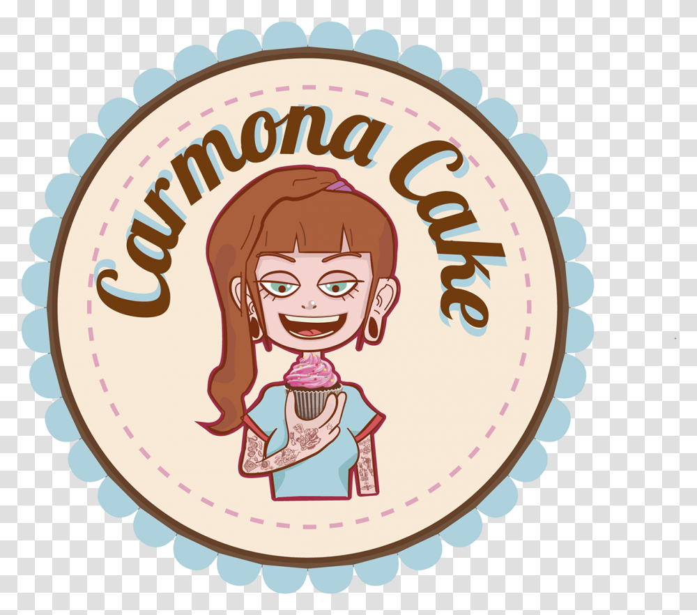 Carmona Cake Logo Illustration, Symbol, Trademark, Label, Text Transparent Png