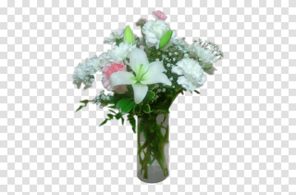 Carnation Amp Lily Vase Bouquet, Plant, Flower, Blossom, Flower Bouquet Transparent Png