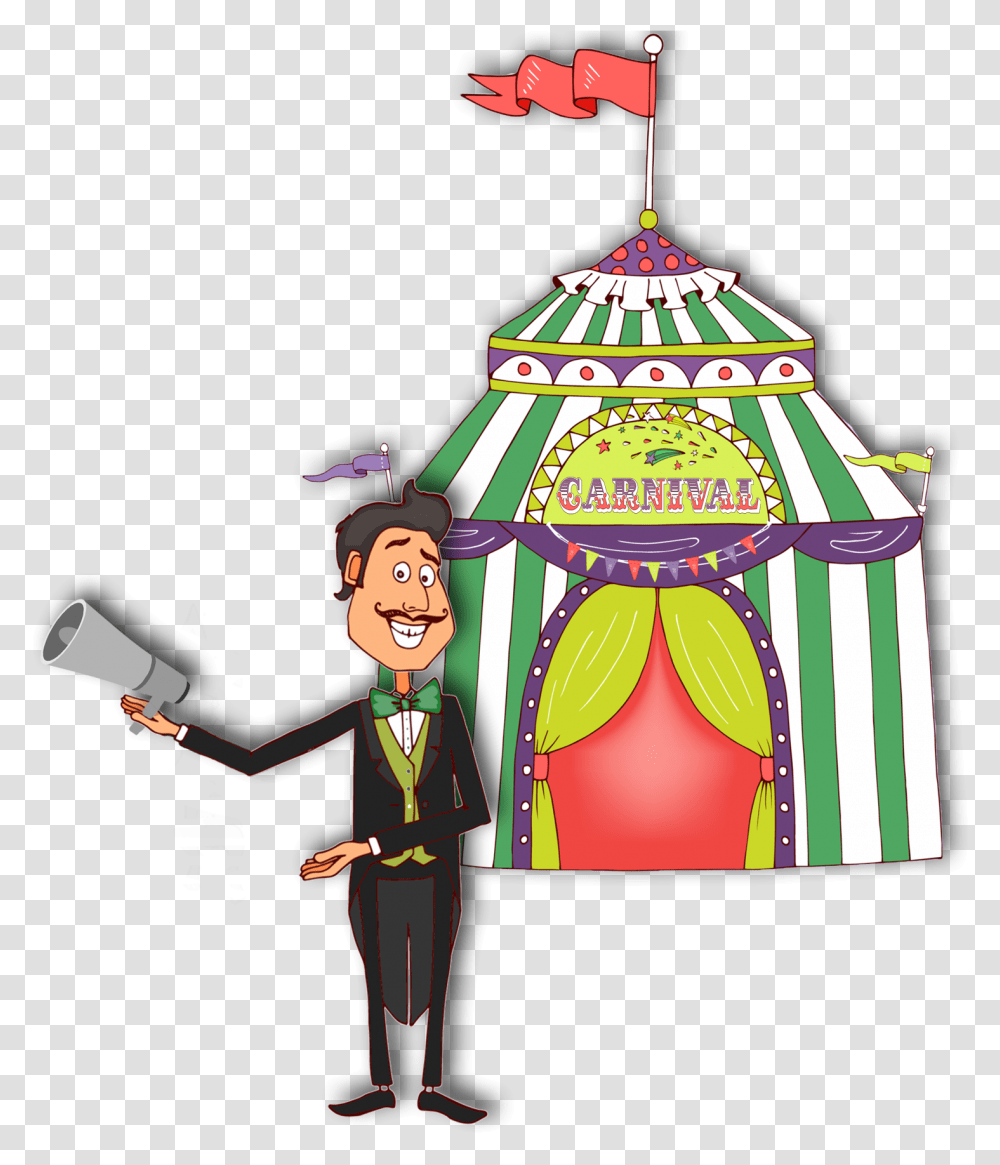 Carnival Barker Announcing Back To School Fair, Person, Human, Leisure Activities, Circus Transparent Png