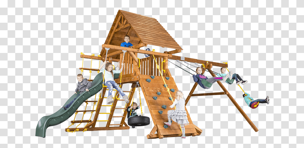 Carnival Castle Pkg Ii With Wood Roof 32b Swingset Playground Slide, Person, Human, Play Area, Toy Transparent Png
