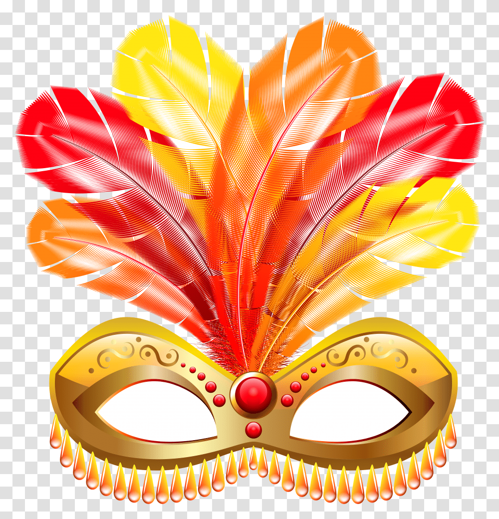 Carnival Gold Feather Mask Clip Art Image Gallery Carnival Mask With Feathers Transparent Png