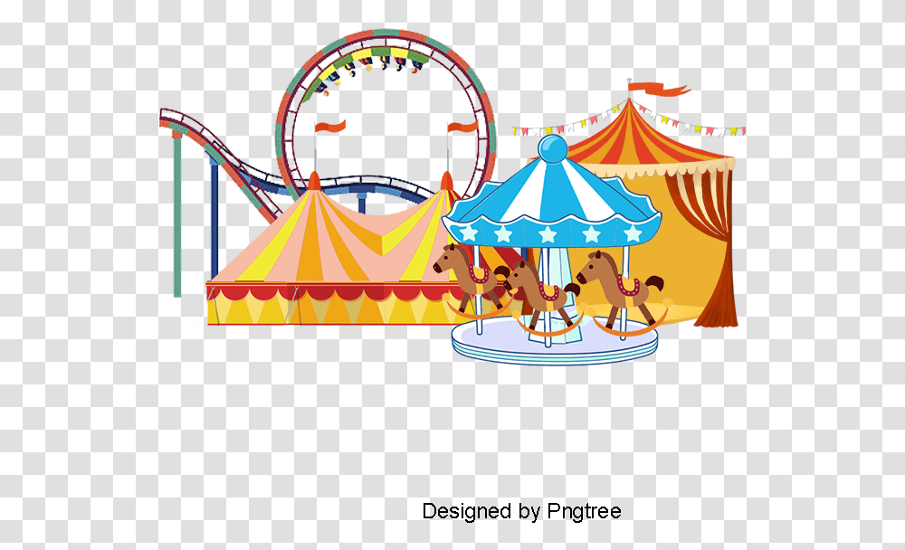 Carnival Merry Go Round Amusement Park Vector, Theme Park, Leisure Activities, Crowd, Carousel Transparent Png