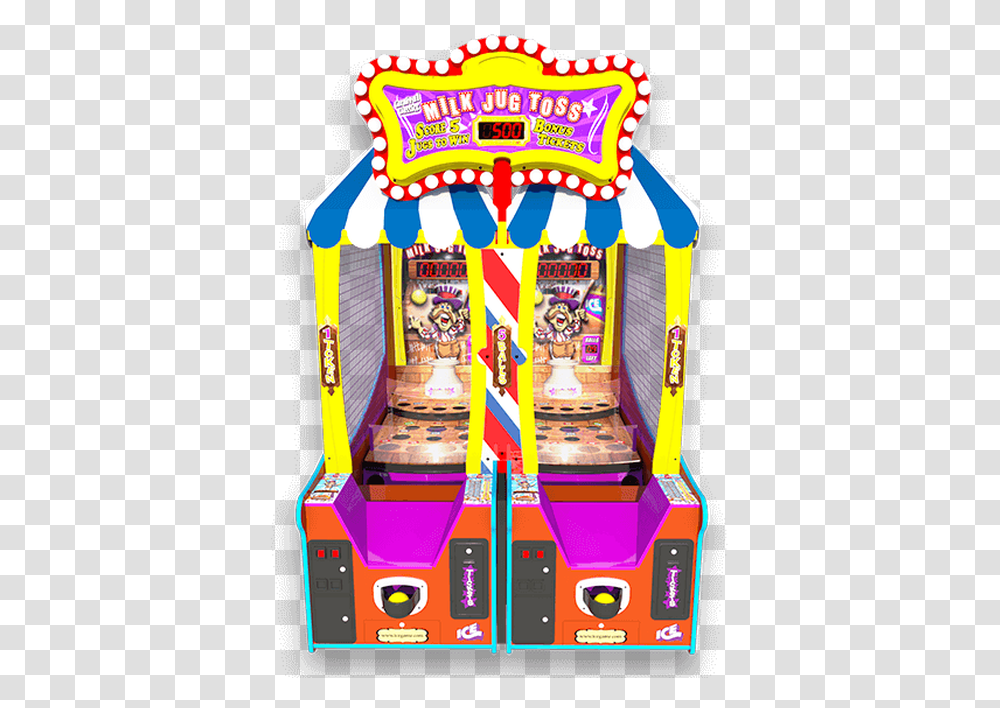 Carnival Milk Jug Toss Redemption Arcade Game Arcade Cabinet, Toy, Arcade Game Machine, Gambling Transparent Png