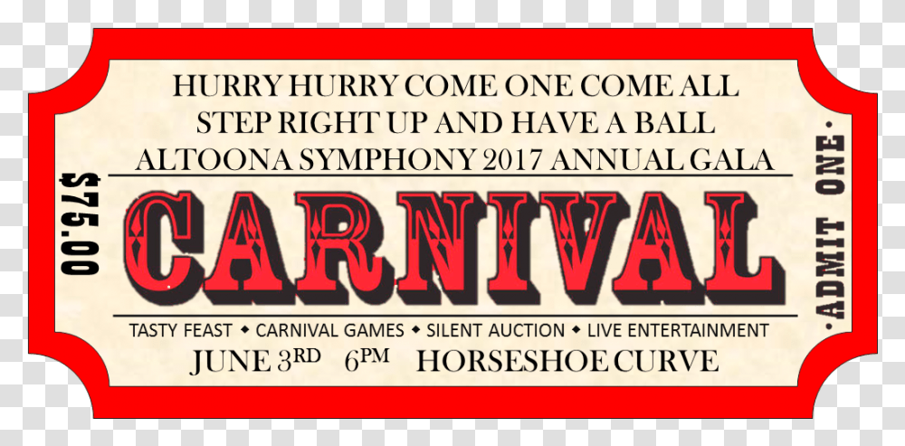 Carnival Ticket Hig Whitehorse, Advertisement, Poster, Flyer Transparent Png