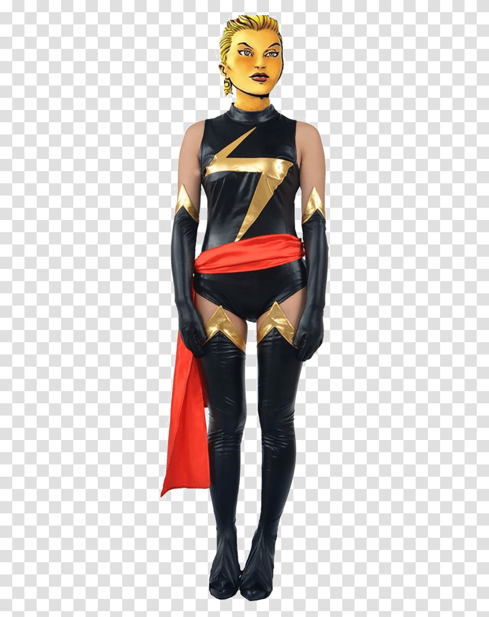 Carol Danvers High Quality Image Carol Danvers Ms Marvel Costume, Latex Clothing, Person, Human, Cosplay Transparent Png