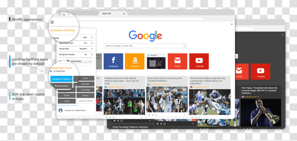 Carolina Panthers News Newstab Google, File, Person, Human, Webpage Transparent Png