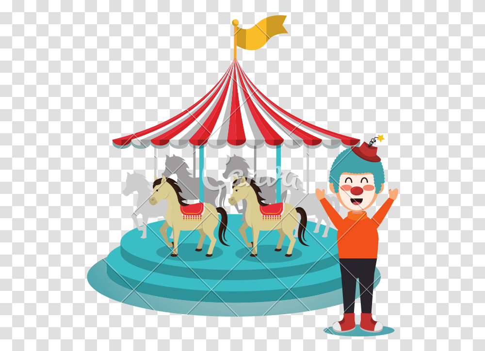 Carousel Circus Mono En Carrusel, Amusement Park, Person, Human, Leisure Activities Transparent Png
