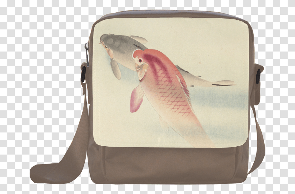 Carp Fish Japanese Woodcut Crossbody Nylon Bags Messenger Bag, Animal, Accessories, Accessory, Luggage Transparent Png