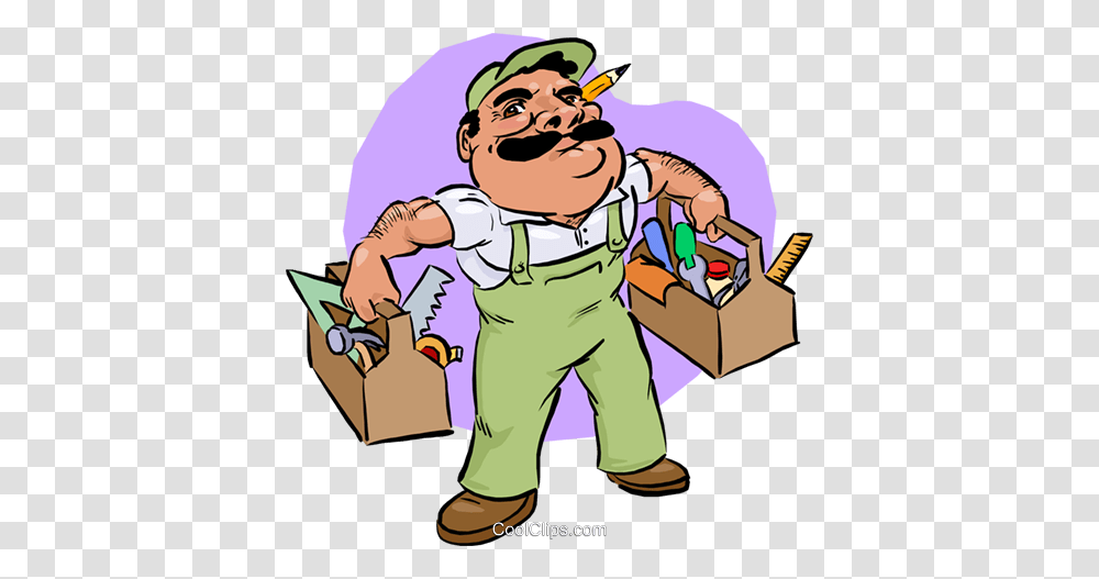 Carpenter Royalty Free Vector Clip Art Illustration, Person, Cleaning, Shopping Transparent Png