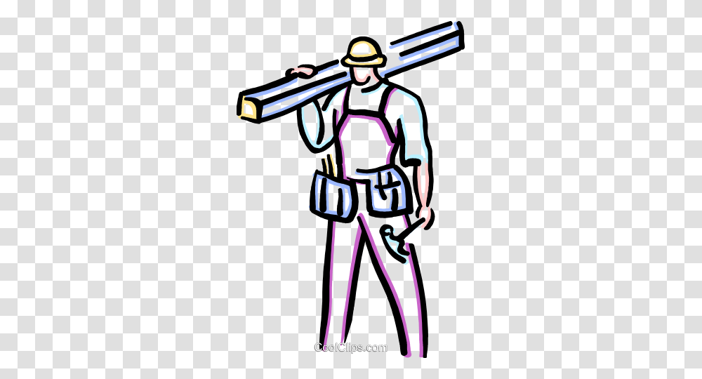 Carpenter With Hammer And Lumber Royalty Free Vector Clip Art, Ninja, Knight Transparent Png