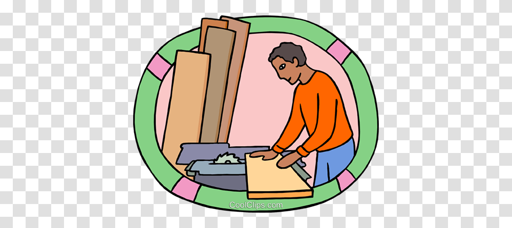 Carpenter Working With Wood Royalty Free Vector Clip Art, Kneeling Transparent Png
