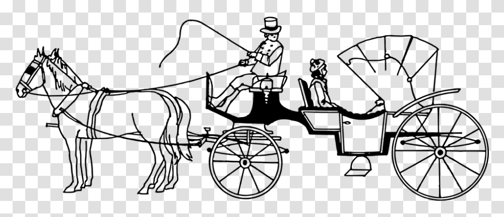 Carriage Horse Horse Drawn Transport Vehicle Dibujo De Carruaje Con Caballos, Gray, World Of Warcraft Transparent Png