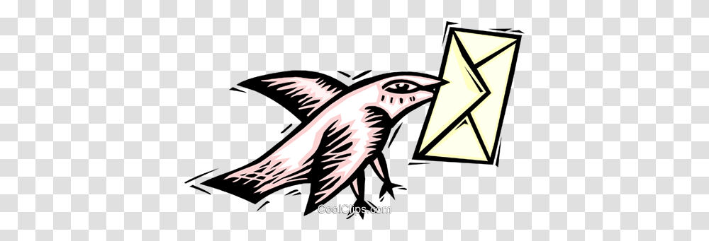 Carrier Pigeon Royalty Free Vector Clip Art Illustration, Animal, Mammal, Sea Life, Bird Transparent Png