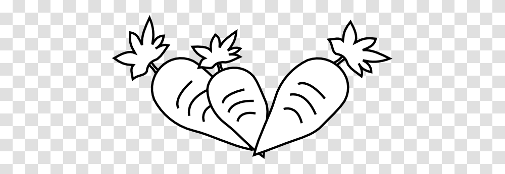 Carrot Clipart Black And White, Stencil, Heart, Drawing Transparent Png